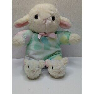 Vintage Baby Sheep Lamb Pajama Slipper Feet Pastel Plush 9 inch Easter 80s 90s